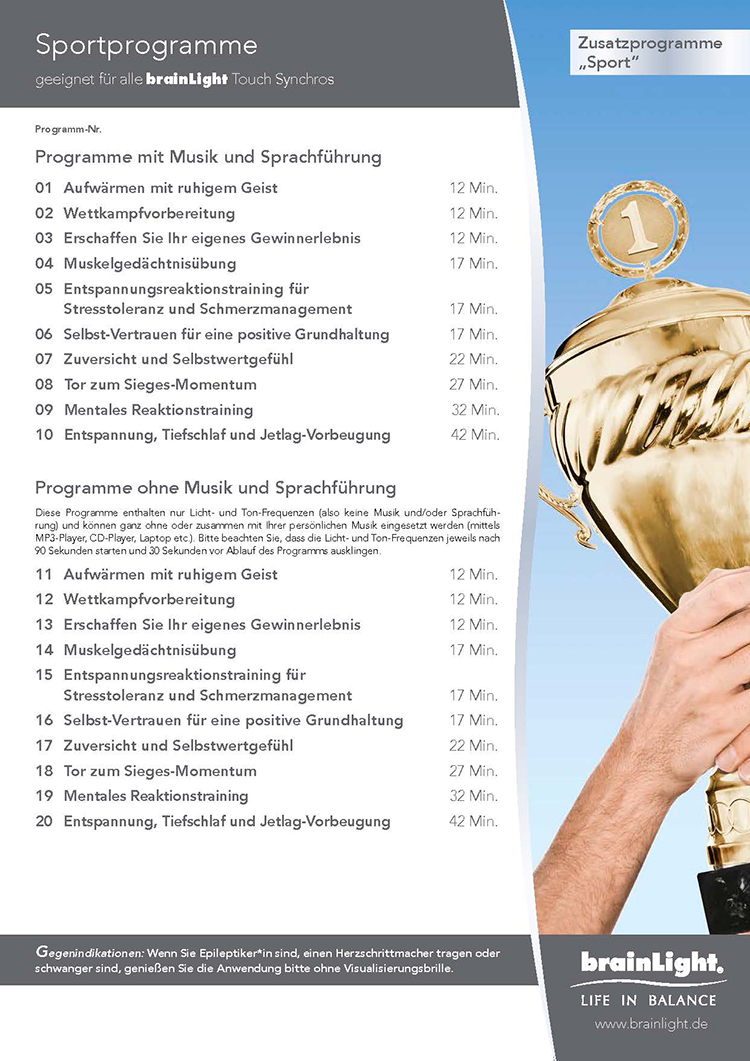 Programmübersicht "Sport-Programme"