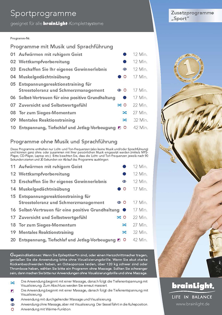 Programmübersicht "Sport-Programme"